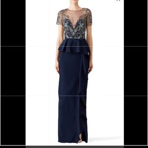 Marchesa Notte Navy Gown